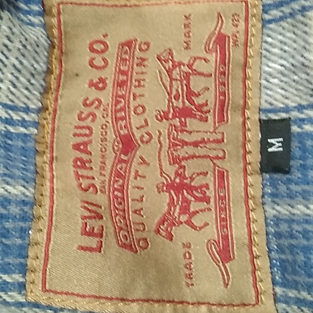 SALE! Levi's Strauss & Co. Denim Vintage Trucker Jacket W Blanket Lining Sz.M - Picture 7 of 13